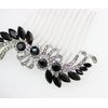 Faship Black Rhinestone Crystal Floral Hair Comb