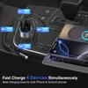 Car Charger USB C, 65W Dual 12V Cigarette Lighter USB Car Adapter with Voltage Display Multi Port PD/QC 3.0 Super Fast Charging Car Phone Charger for iPhone 16 15 14 13 12 Pro,Tablet,Android(Gray)