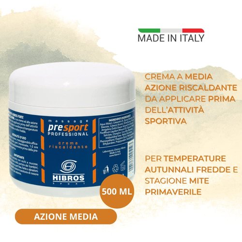 HIBROS Sport PreSport Medium Professional Warming Cream, 500ml