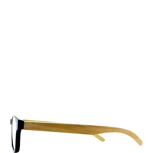 SAV Eyewear Bamboo 2550 Black Round Reading Glasses, 35 mm + 3