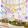 Butterfly Party Decorations, Butterfly Hanging Swirls and Birthday Banner, Butterfly Garland for Baby Girl Birthday Party Supplies