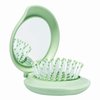 Arthaxi Hair Brush with Mirror, Compact Mirror and Mini Hair Brush Set, Folding Hairbrush for Women, Gifts for Women, Green