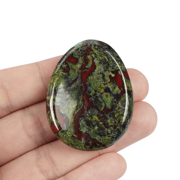 Artistone Dragon Blood Stone Crystal Thumb Worry Stone Hand Carved Healing Crystal Pocket Palm Stone for Anxiety Stress Relief, Meditation Reiki, Water Drop Shaped