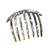 French Amie Handmade Yellow Black Tokyo Celluloid Acetate 7 Teeth Side Hair Comb