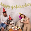 Happy Gotcha Day Banner, Pet Adoption Party Decorations Supplies, Dog Cat Gotcha Party Bunting Garland, Pre-assembled (Gold Glitter)
