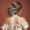 Bridal Wedding Pearl Hair Comb Blue Beaded Hair Side Hair Clip Wedding Hair Accessories Suitable for Girls Bridesmaid Hairpins A108 (white)