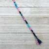 Turquoise, Pinks and Black Colorful Hair Clip In, Handmade Yarn Hair Extension