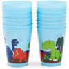 BLUE PANDA 16 Pack Plastic Dinosaur Cups for Kids, Cartoon Dino Party Favors for Birthday Party Supplies (16 oz)