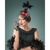 Hikkcos Black Mini Top Hat Headband with Feathers Halloween Party Tea Party Mardi Gras Costume Parade Supplies