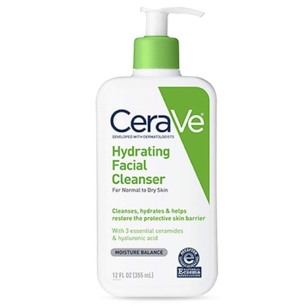 CeraVe Hydrating Facial Cleanser, 12 Ounces Each (1 Pack)