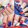 DANNEASY 12 Sheets Independence Day Nail Wraps 4th of July Nail Polish Stickers Self Adhesive Nail Polish Strips Gel Fingernail Sticker Nails for Women with Nail File, Cuticle Stick
