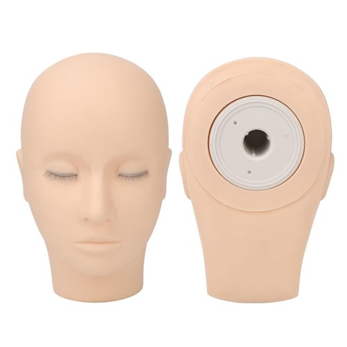 Lash Mannequin Head, Eyelash Extension Kit with 3 Layers Soft Silicone High Simulation, Practice Training Head for Makeup, Beauty, Face Washing, Massage, Acupuncture Training