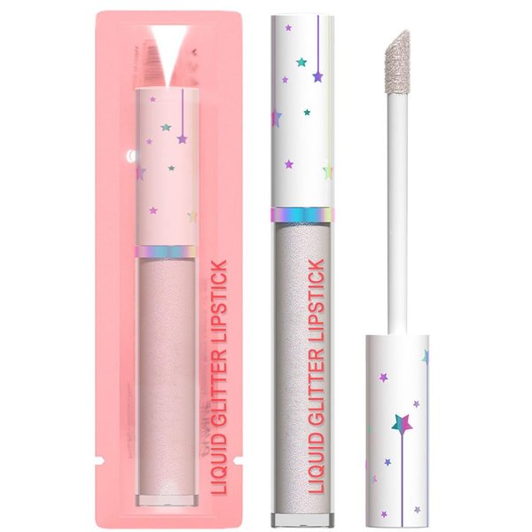 evpct 1Pcs Floral White Metallic Shimmer Glitter Lip Gloss Liquid Lipstick Long Lasting Waterproof 24, Glitter Pearlescent Metallic Sparkly Glossy Liquid Lipsticks Lip Stain Makeup Set for Women 11#