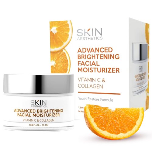Skin Aesthetics Vitamin C and Collagen Daily Face Moisturizer - Dermatologist Tested - Reduce Fine Lines & Wrinkles, Anti-aging, Brightening Day Cream - Korean Skin Care - AllSkin Types - 1.69 Fl. oz