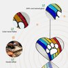 LASTINGTAILS Rainbow Bridge Dog Memorial Gifts – Stained Glass Heart Paw Print Suncatcher for Loss of Dog Sympathy Gift, Pet Remembrance and Dog Passing Away Gifts