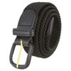 Belts.com Leather Covered Buckle Woven Elastic Stretch Belt, Black, (M(34-36")