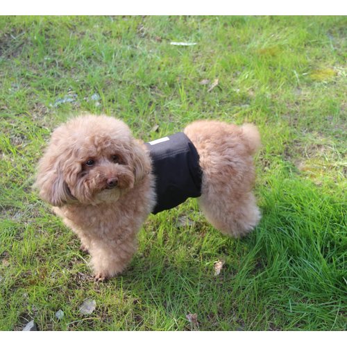 Vecomfy Belly Bands for Male Dogs 5 Pack,Premium Black Mesh Lining Small Dog Belly Wrap Leakproof Washable Reusable Puppy Diapers,S