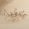 Rumtock Champagne Crystal Gold Hair Comb for Women Wedding Bridal Hair Piece Handmade Side Headpiece with Rhinestones (Champagne)