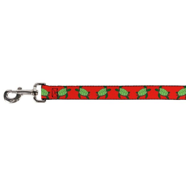 Buckle-Down Pet Leash - Sea Turtles Red/Green - 6 Feet Long - 1.5" Wide