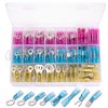 250pcs Heat Shrink Wire Connectors, Ginsco Waterproof Electrical Wire Terminals Kit, Ring Fork Spade Butt Splices Assortment Set for Automotive Marine Boat 22-16 16-14 12-10 AWG Gauge