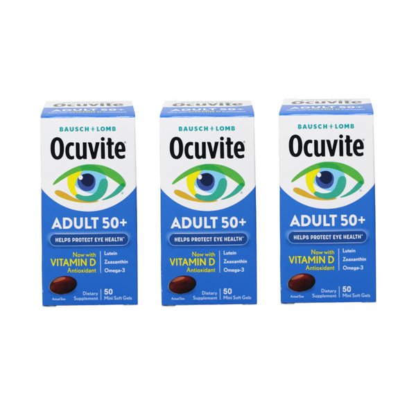 Ocuvite (Pack of 3) Eye Vitamin Adult 50+ Formula, 150 Soft Gels Total