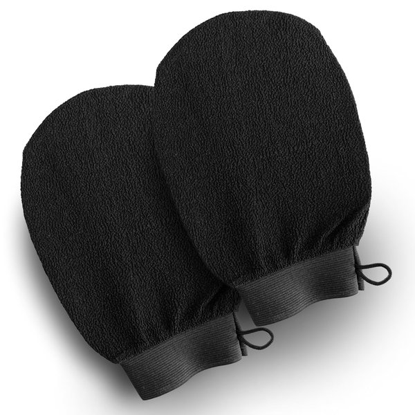GUARD&MARINE Exfoliating Korean Bath Gloves (Tirkish Kessa Mitts) for Body Scrub, Dead Skin Removal and Deep Cleansing - Set of 2 pcs