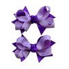 Hair Bow Set for Girls (2) 2.5 Inch Boutique Hair Bows by Funny Girl Designs (Purple)