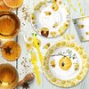 YJRJSC Bee Baby Shower Decorations Paper Plates And Napkins Party Supplies - Bee Birthday Party Decorations Tableware, Plate, Cup, Napkin, Fork, Bumble Theme Bee Day Decorations Dinnerware | Serves 24