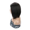 TOOCCI Bob 4x4 Lace Closure Wig Straight Short Bob Wigs Human Hair Middle Central Part Brazilian Virgin Hair Glueless Lace Front Wig for Women with Baby Hair 150% Density (Natural Black Color, 8inch)
