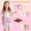 Birthday Gifts for 2 3 4 5 6 7 8 9 10 Year Old Girl,Cute Little Girl Purse Toddler Purse for Kids Wallet,Small Initial Shoulder Crossbody Bag,Personalized Christmas Gift for Daughter Baby(Rainbow,C)