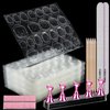 Teenitor 20 Sheet Nail Adhesive Tabs with Nail Stand for Press ons, Double Sided Press on Nail Tabs Nail Glue Stickers, Press on Nail Glue Tabs Sticky Nail Tabs, Adhesive Tabs for Nails with Nail File