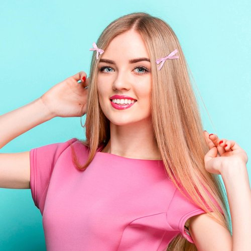 8pcs Hair Clips for Women Bowknot Hair Clips Bow Tie Ribbon Hair Clip for Women Girls Kids 2-Color Hair Clips with Bow Solid Tassel Ribbon Bowknot Hair Clips for All Hairstyles (Navy+Pink)