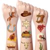 Gameza Cowboy Temporary Tattoo - 216+ Rodeo Temporary Tattoos Western Party Decorations Temporary Tattoo Sticker Kids My First Rodeo Birthday Party Supplies Horse Sticker Cowboy Party Favors