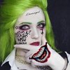12 Sheets The Joker Tattoos, 4 Sheets Damaged Tattoo Joker Hand Halloween Face Makeup Kit, 8 Sheets Small Fake Temporary Tattoo Stickers Devil Death Skull Bat Spider Web Ghost Skeleton