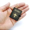 AMOR PRESENT FREESOOTH Bible Keychain, 12 PCS Miniature Real Bible Key Chains Handbag Pendant Xmas Gift with Magnifying Glass