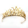 winvin Alloy Branch Crown Queen Crown For Cosplay Birthday Wedding Halloween Costume Party Decorations (Dark Gold)