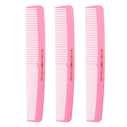 Allegro Combs #415 Combs for Women, 7 Inches Combs for Men, Parting Comb, Hair Comb, Comb for Men 3 Count (Fresh Pink)