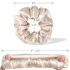 DAISYSILK 100% Mulberry Silk Hair Tie Silk Hair Scrunchies Hair Decoration Without Hair Damage Prevents Frizz 1pack, Champagne