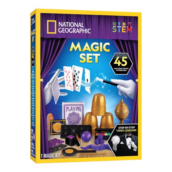 Blue Marble National Geographic Kids Magic Set - 45 Magic Tricks for Kids to Perform with Step-by-Step Video Instructions for Each Trick Provided by a Professional Magician, Toys for Boys and Girls
