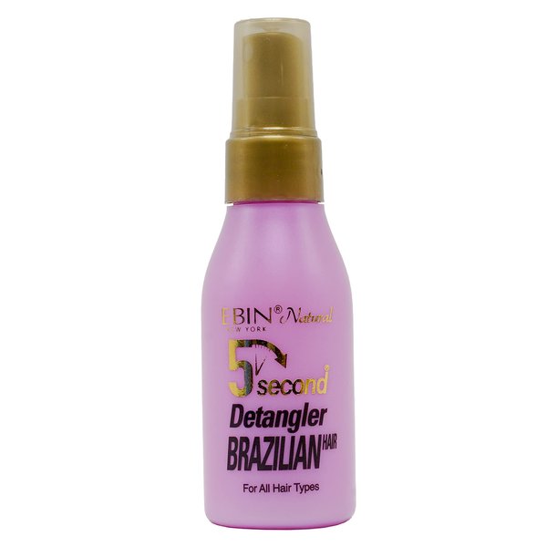 5 Second Detangler - infused with Moroccan Argan Oil | Instant moisture | Lightweight conditioning | Softening and smoothing | UVA-UVB filters for heat protectant | Brazilian Hair 2 oz / 60ml