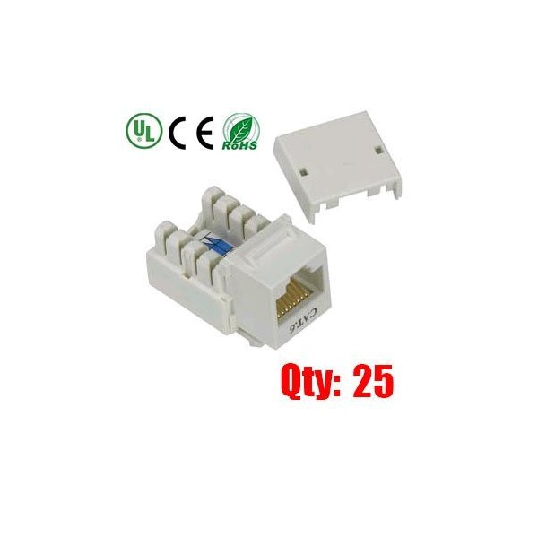 iMBAPrice (Pack of 25 White Cat6 Punch Down RJ45 Keystone Jack