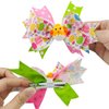 2 Packs Easter Bunny Hair Clips Hair Bow Clips with Cartoon Bunny and Chick Hair Bows Boutique Grosgrain Ribbon Hair Pins Lovely Easter Hair Accessories for Kids Girl