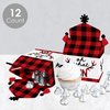Big Dot of Happiness Prancing Plaid - Treat Box Party Favors - Reindeer Holiday and Christmas Party Goodie Gable Boxes - Set of 12