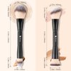 DUcare Makeup Brushes Duo End Foundation Contour Powder and Buffer Brush Bronzer Double Makeup Brush Set 2Pcs black