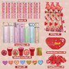 Valentines Day Gifts for Kids Classroom, 224 PCS Valentines Day Stationery Set with Pencils, Erasers, Rulers, Sharpeners, Cards for Kids Valentines Day Classroom Exchange, Valentine Party Favors