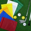 KINGTOP Golf Flag 8x6 Inch - Plain White, 420D Nylon, Tube Inserted - Mini Practice Putting Green Flags for Yard, 3-Pack