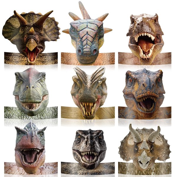 Gersoniel 24 Pcs Dinosaur Birthday Party Hats, Favors, Headbands, and Paper Crowns for Kids - Realistic Dinosaur Theme Decoration
