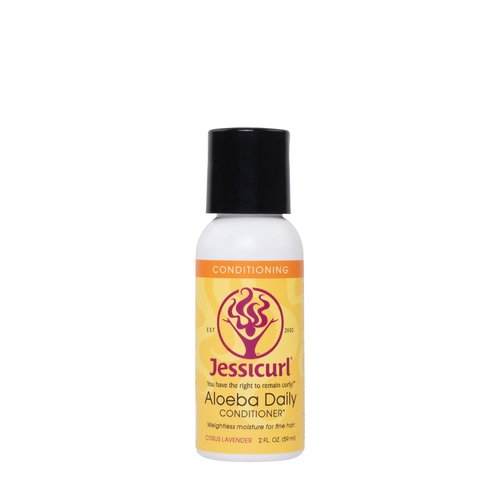 Jessicurl, Aloeba Daily Conditioner for Curly Hair, Citrus Lavender, 2 Fl oz. Leave in Conditioner and Hair Detangler for Fine Hair