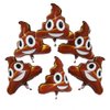 Deermon Funny Brown Poop Shaped Balloons, 6 Pack Prank Joke Emoticon Poo Aluminum Foil Balloon For Boy Joke Theme Party Halloween Birthday April Fools Day Retirement Party Decoration Supplies