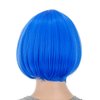 SWACC 10 Inch Short Straight Bob Wig with Bangs Synthetic Colorful Cosplay Daily Party Flapper Wig for Women and Kids with Wig Cap (Blue)